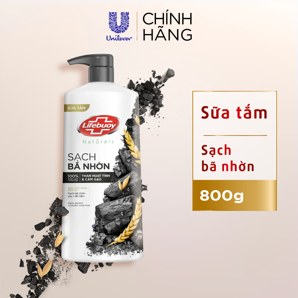 Sữa tắm Lifebuoy Detox và sạch sâu khỏi bụi mịn 800g