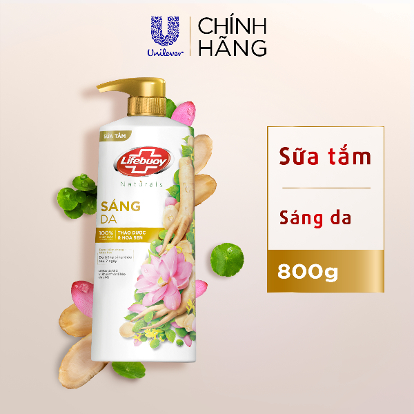 Sữa Tắm Lifebuoy 800gr Detox Và Sạch Sâu Khỏi Bụi Mịn Pm2.5 Detox 100% Từ Thiên Nhiên Diệt Khuẩn