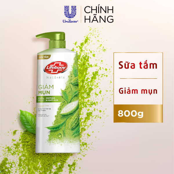 Sữa Tắm Lifebuoy 800gr Detox Và Sạch Sâu Khỏi Bụi Mịn Pm2.5 Detox 100% Từ Thiên Nhiên Diệt Khuẩn