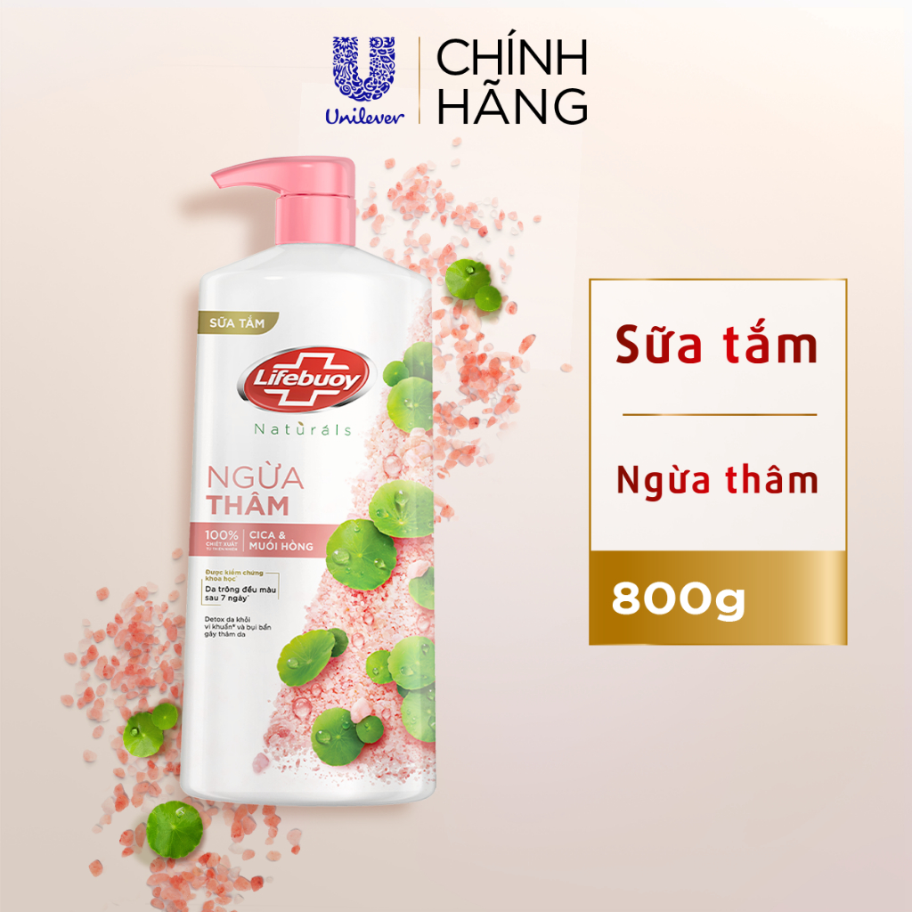 Sữa Tắm Lifebuoy 800gr Detox Và Sạch Sâu Khỏi Bụi Mịn Pm2.5 Detox 100% Từ Thiên Nhiên Diệt Khuẩn