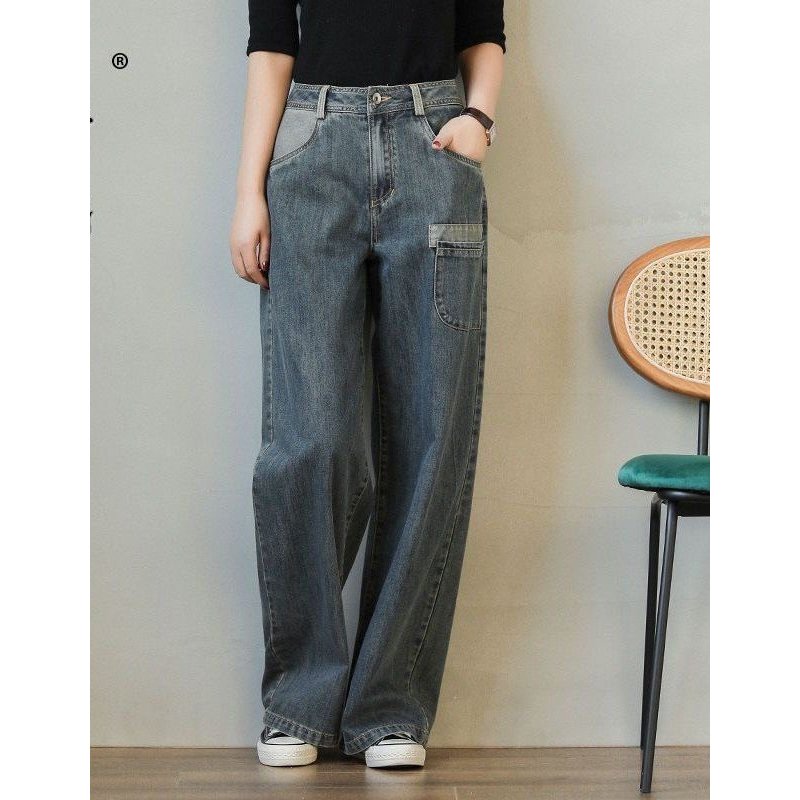 Quần Jeans nữ JENI 1172, quần Jeans ống xuông phối túi trước cá tính thời trang, quần Jeans phong cách Hàn Quốc