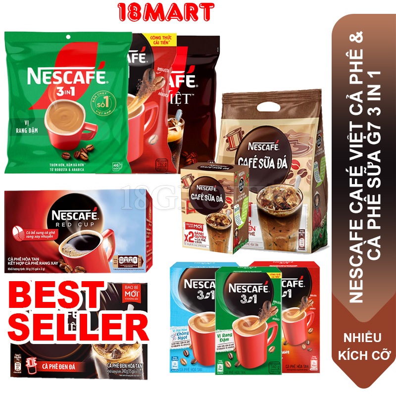 NESCAFE CAFÉ VIỆT CẢ PHÊ & CÀ PHÊ SỮA 3 IN 1 240g - 782g | Shopee Việt Nam