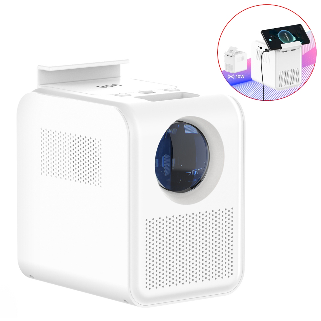 Máy Chiếu mini 1080P Projector Full HD 4K sạc không dây tích hợp sẵn ...