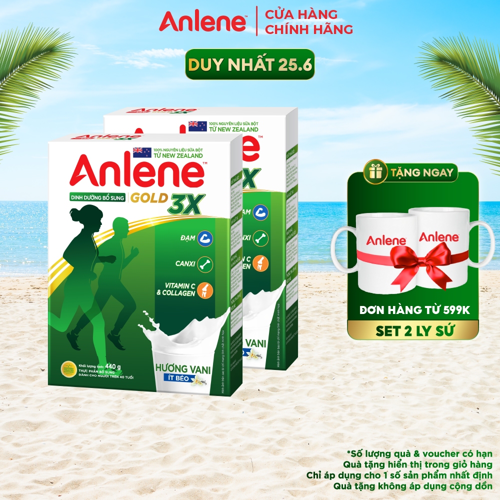 Combo 2 Sữa bột Anlene Gold Movepro Hộp 440g - Vani (trên 40 tuổi ...