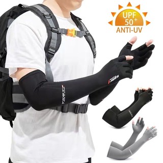 Bao tay chống nắng, găng tay chống nắng nam dài Sport hở ngón chống tia UV UPF50+ vải lụa cao cấp