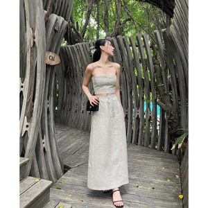 Chân váy suông dài linen LENIN SKIRT