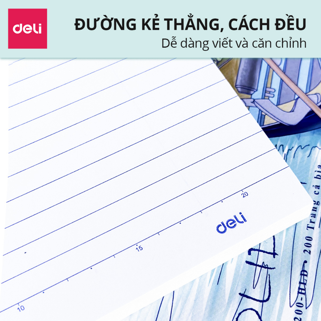 [COMBO 10] Vở Kẻ Ngang Deli Tập Vở Học Sinh 72/120/200tr Cấp 2 3 Đại Học Làm Quà Tặng Đồ Dùng Học Tập