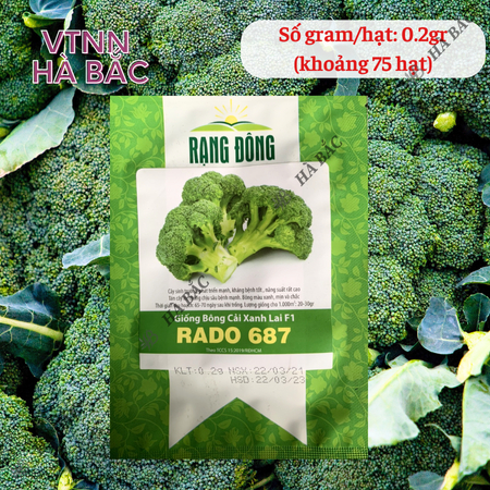 Hạt Giống Bông Cải Xanh RADO 687 (0,2g~75 Hạt) Rạng Đông, Hạt Giống Trồng Quanh Năm, Chịu Nhiệt Tốt - [Súp Lơ Xanh]