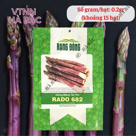 Hạt Giống Măng Tây Tím Rado 682 (Gói 0,2g~15 Hạt) Rạng Đông, Nảy Mầm Tốt, Sinh Trưởng, Phát Triển Mạnh