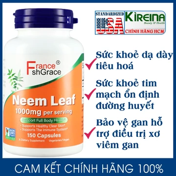 Viên uống lá Neem Ấn Độ sức khoẻ dạ dày tiêu hoá tim mạch đẹp da sạch mụn 500 mg 150 viên