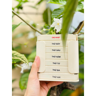 3 buổi MÀUMIX-Hộp đựng thuốc dán tường, hộp chia thuốc 7 ngày, hộp đựng thuốc 3 ngăn sáng trưa chiều