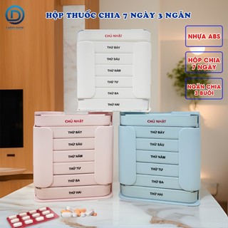 3 buổi MÀUMIX-Hộp đựng thuốc dán tường, hộp chia thuốc 7 ngày, hộp đựng thuốc 3 ngăn sáng trưa chiều
