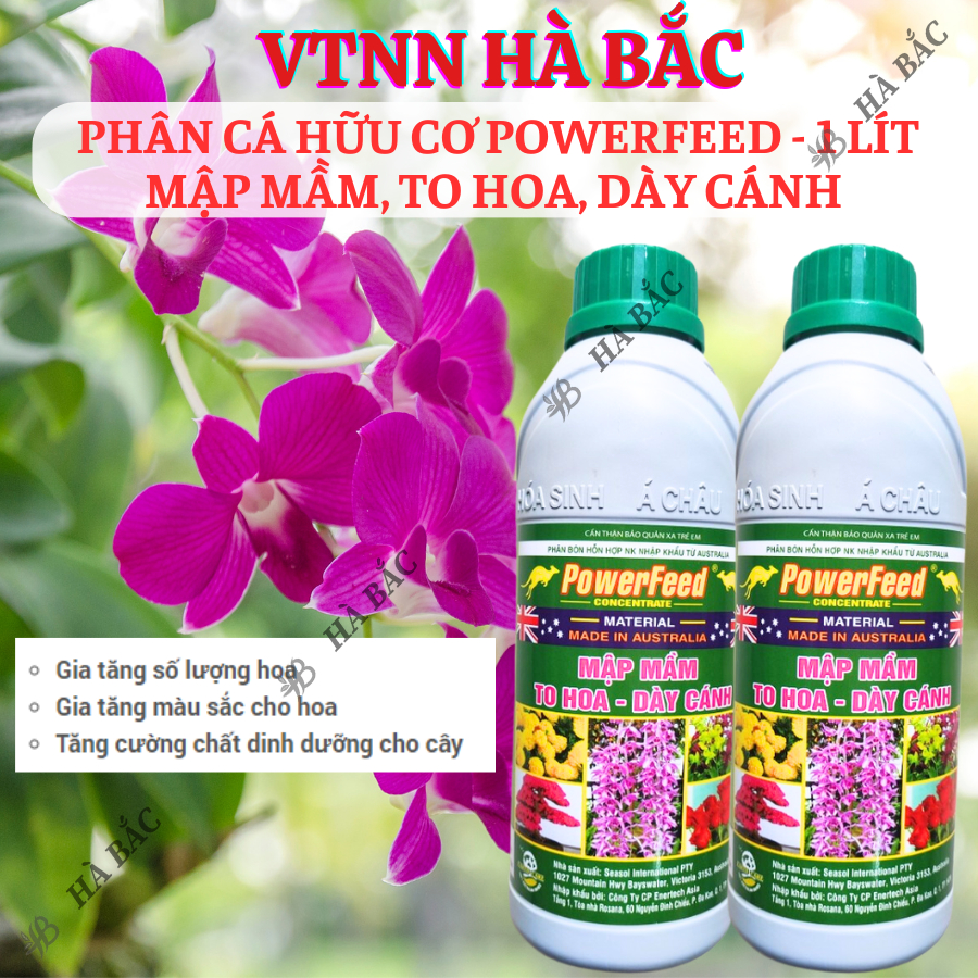 Phân Cá Hữu Cơ Powerfeed - 1 Lít Mập Mầm, To Hoa, Dày Cánh