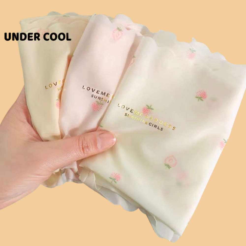 Quần Lót Nữ Đúc Su Cạp Cao UNDERCOOL Hoạ Tiết Quả Dâu Viền Sóng Nhiều Màu Pastel QL17