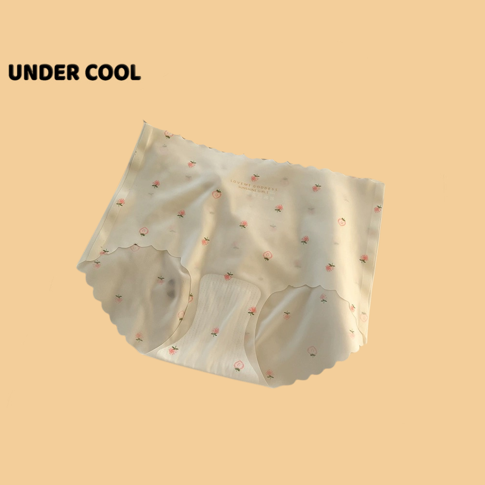 Quần Lót Nữ Đúc Su Cạp Cao UNDERCOOL Hoạ Tiết Quả Dâu Viền Sóng Nhiều Màu Pastel QL17