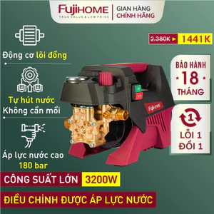 Máy xịt rửa FUJIHOME áp lực cao, máy phun xịt rửa chỉnh áp lực nước xịt rửa ô tô, xe máy, nhà cửa