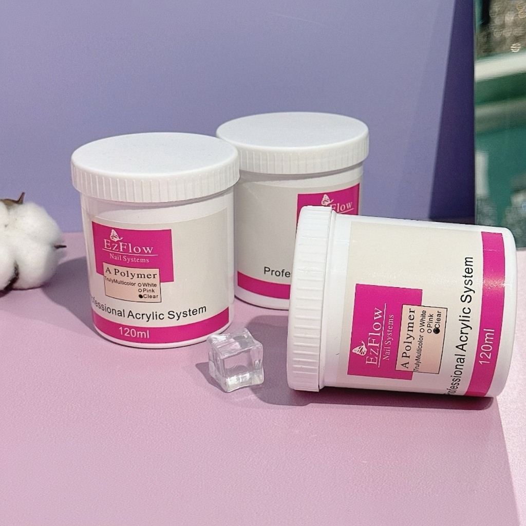 [Ưu Đãi Sản Phẩm Mới] Bột đắp móng Ezflow 120ml chính hãng rất mịn và dẻo, không vón cục - Polymer Nail Powder đủ 3 màu