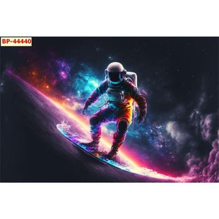 Tranh bida DÁN tường tranh trang trí billoards decor bi a Phi hành gia, vũ trụ độc đáo