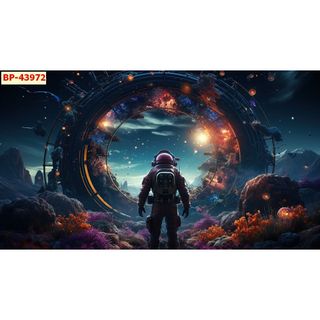 Tranh bida DÁN tường tranh trang trí billoards decor bi a Phi hành gia, vũ trụ độc đáo