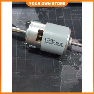 [Ảnh thật] motor 755 - motor gắn 2 đầu trục gắn quạt và đầu gắn tút năng cho quạt chế 12v，đầu quạt 12v