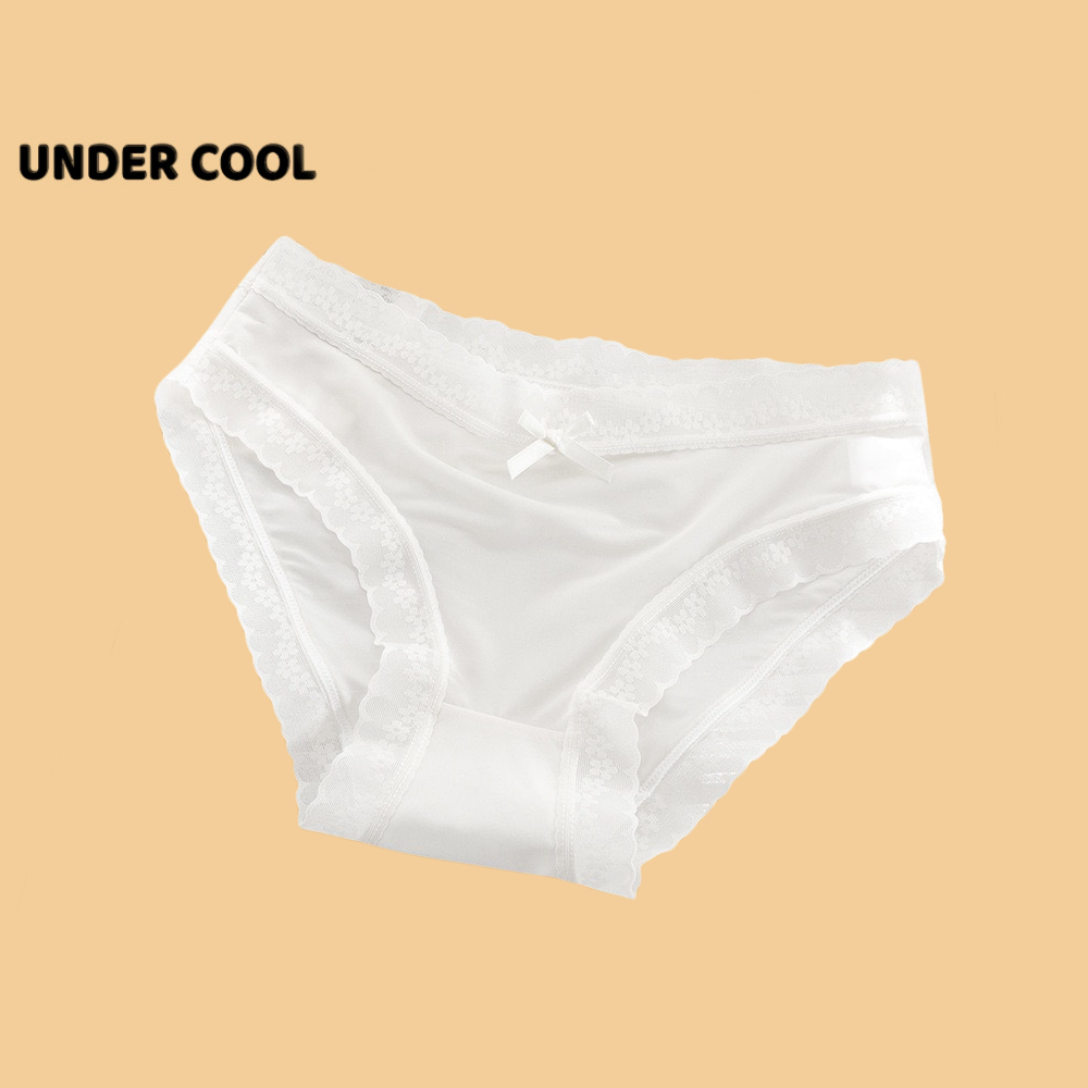 Quần Lót Nữ Ren Mềm UNDERCOOL Viền Ren Hoa Phối Nơ Gợi Cảm Quyến Rũ QL26