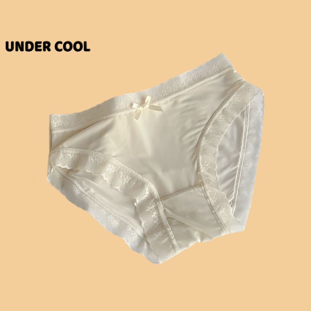 Quần Lót Nữ Ren Mềm UNDERCOOL Viền Ren Hoa Phối Nơ Gợi Cảm Quyến Rũ QL26