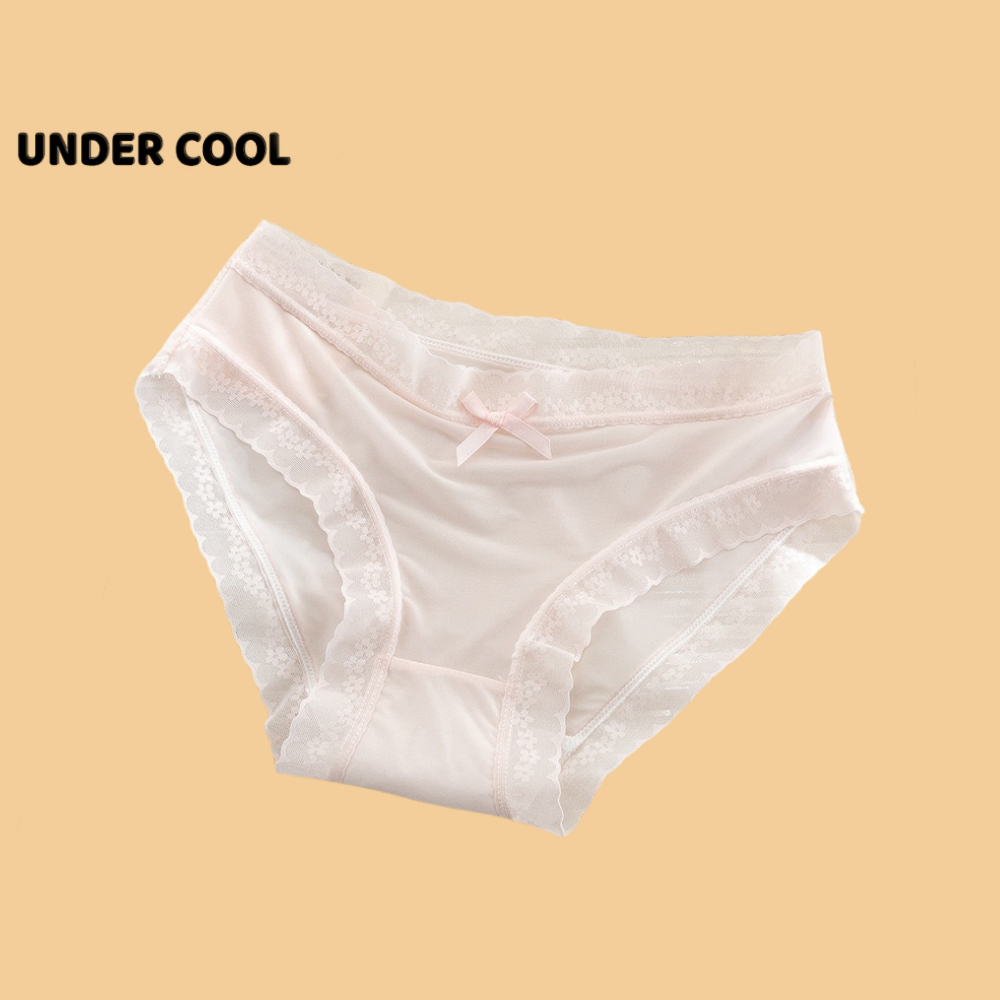 Quần Lót Nữ Ren Mềm UNDERCOOL Viền Ren Hoa Phối Nơ Gợi Cảm Quyến Rũ QL26