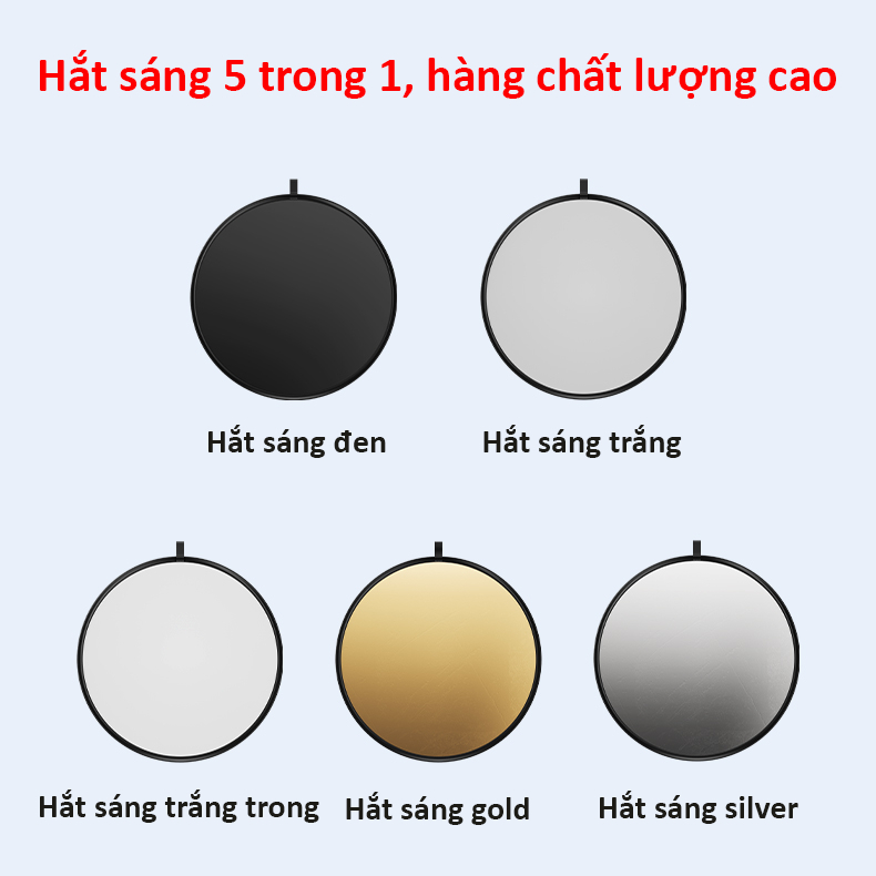 Tấm hắt sáng chụp ảnh, Tấm phản quang size 60/80 - Miếng Hắt Sáng 2 Trong 1 Hỗ Trợ Chụp Ảnh Studio Chuyên Nghiệp