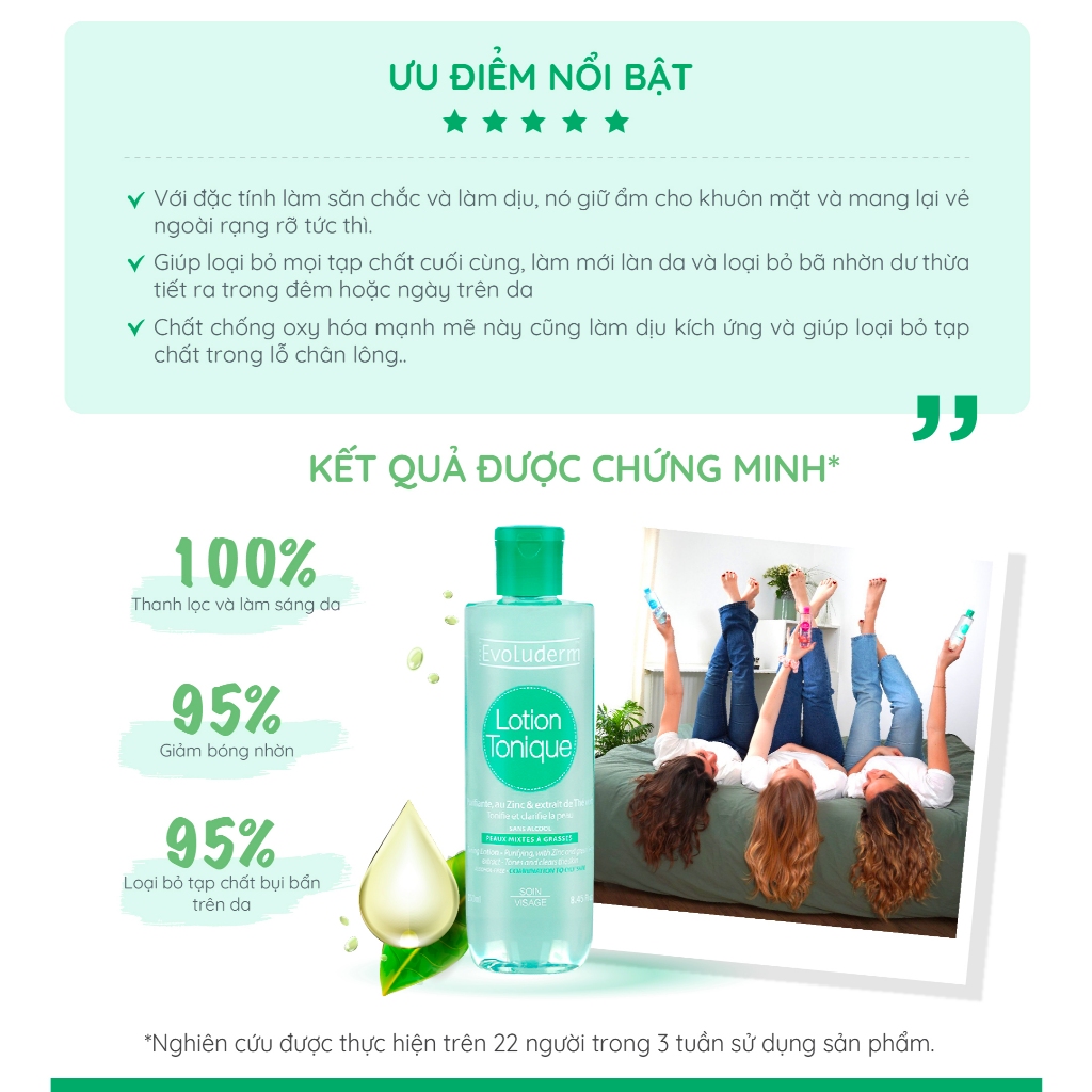 Ảnh Nước hoa hồng Evoluderm dành cho da hỗn hợp và dầu mụn 250ml 4