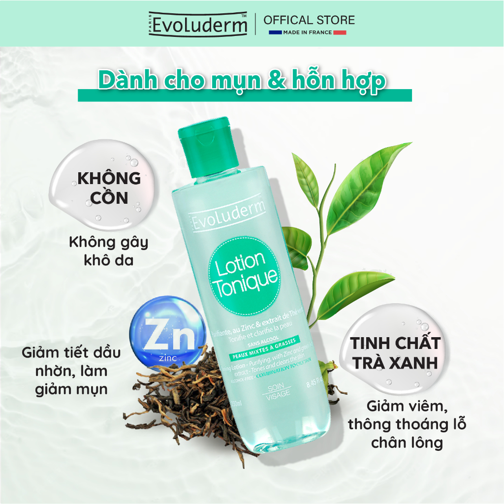 Ảnh Nước hoa hồng Evoluderm dành cho da hỗn hợp và dầu mụn 250ml 2
