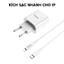 Bộ sạc nhanh PD20W Chính Hãng Hoco Dùng Cho IP 7-8-X-Xs-Xr-Xsm-Đến 14Promax, Chất liệu PC chống cháy