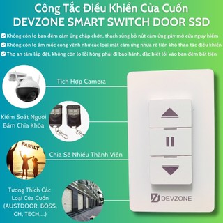 Công Tắc Điều Khiển Cửa Cuốn Thông Minh Từ Xa Qua Điện Thoại DEVZONE SMART SWITCH DOOR SSD Wifi Mã Nhảy Tự Động Cao Cấp