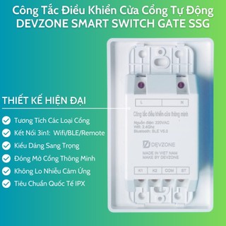 Công Tắc Điều Khiển Đóng Mở Cửa Cổng Tự Động Bằng Điện Thoại DEVZONE SMART SWITCH GATE SSG 4 in 1 Nút Bấm Cơ Gắn Tường