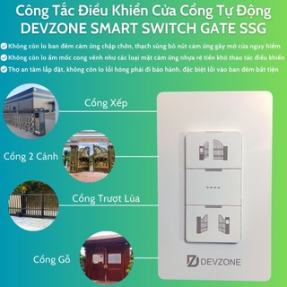 Công Tắc Điều Khiển Đóng Mở Cửa Cổng Tự Động Bằng Điện Thoại DEVZONE SMART SWITCH GATE SSG 4 in 1 Nút Bấm Cơ Gắn Tường