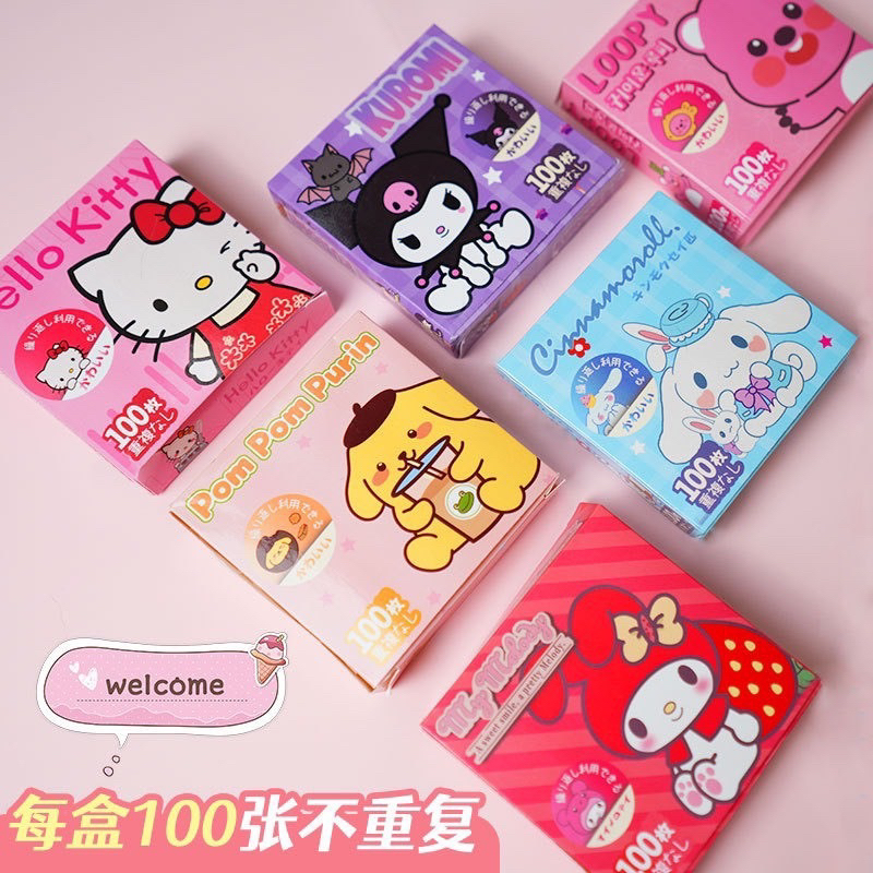 Hộp 100 tấm sticker hoạt hình cắt sẵn Capybara Sanrino | Shopee Việt Nam