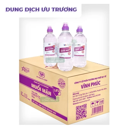 [Combo 10 chai] Nước muối ưu trương 1,8% Vĩnh Phúc 600ml