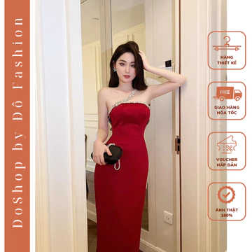 Đầm thiết kế dự tiệc sang chảnh- Đầm body gắn đá thiết kế D1 DOSHOP