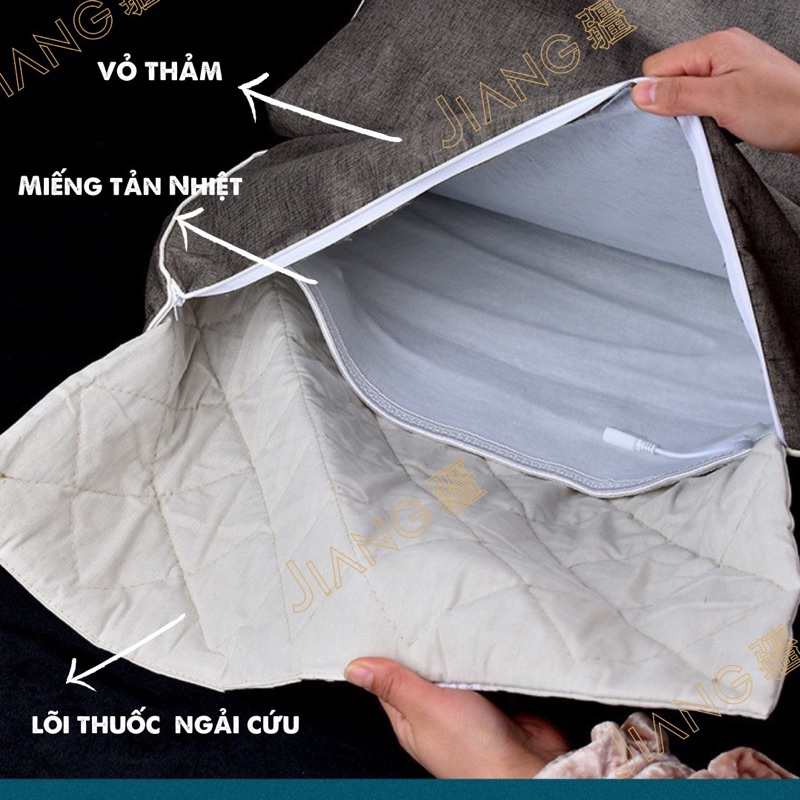 Thảm điện ngải cứu 3 lớp QA HAPPYLIFE giúp làm ấm cơ thể giảm đau mỏi xương khớp giúp thư giãn