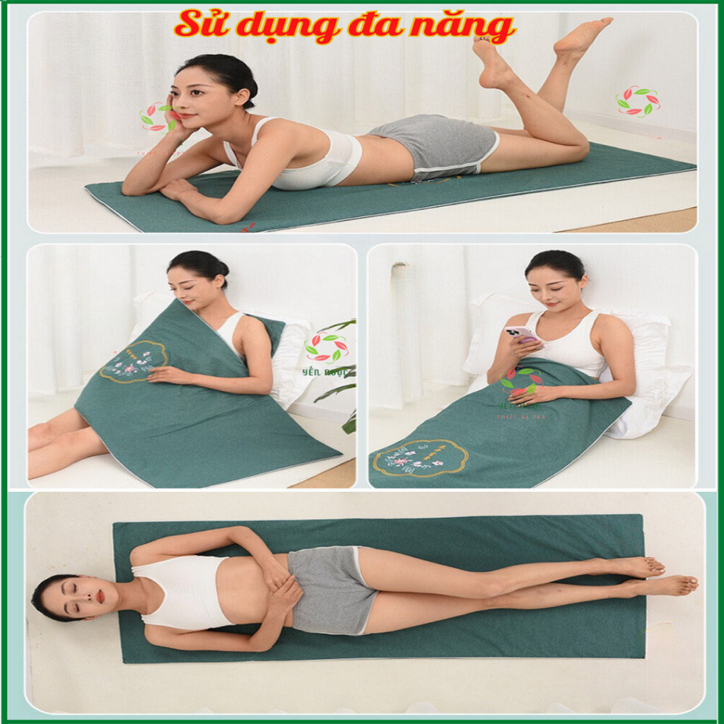 Thảm điện ngải cứu 3 lớp QA HAPPYLIFE giúp làm ấm cơ thể giảm đau mỏi xương khớp giúp thư giãn