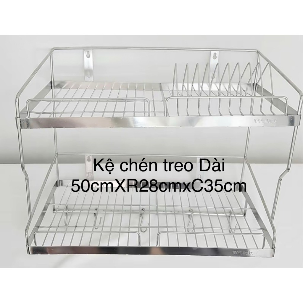 Kệ chén treo inox 201 PHP LA DÀY kích thước dài 50cm,60cm,70cm rộng ...