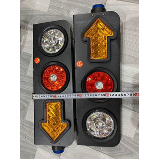 Đôi đèn led hậu 3 ngăn xe tải 12v - 24v , đèn lái sau xe tải cao cấp  đèn lái sau