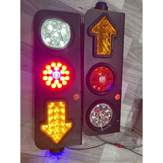 Đôi đèn led hậu 3 ngăn xe tải 12v - 24v , đèn lái sau xe tải cao cấp  đèn lái sau