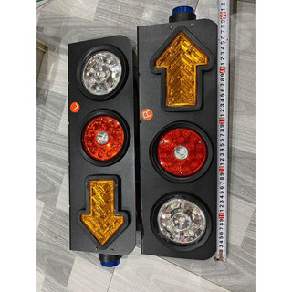 Đôi đèn led hậu 3 ngăn xe tải 12v - 24v , đèn lái sau xe tải cao cấp  đèn lái sau