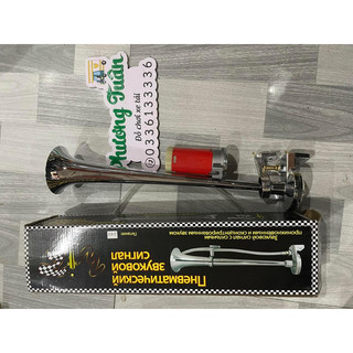 kèn sinh hơi inox 45cm , ,còi hơi cho xe chỉ cần ắc quy 12v, 24v kèm mô tơ tạo hơi hoặc không kèm loại 1
