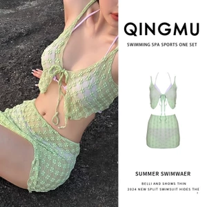 Set bộ đồ bơi bikini áo tắm 4 chi tiết thiết kế phối ren phong cách quyến rũ sexy đi biển đi bơi BA BKN07