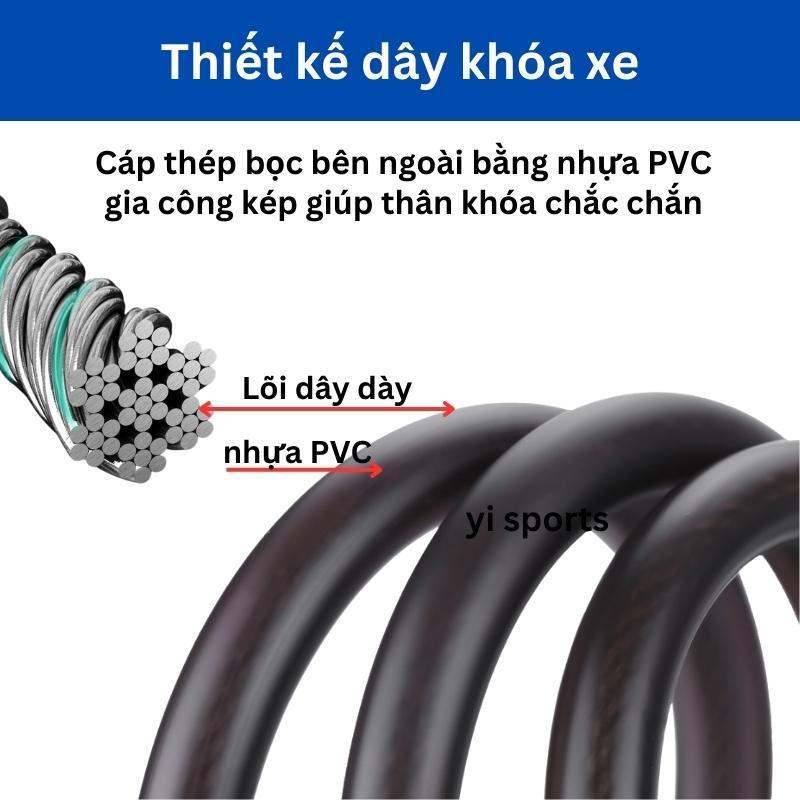 Khoá dây 5 số cao cấp cho xe đạp, khóa xe đạp mã 5 số loại tốt chống trộm, chống cắt, an toàn