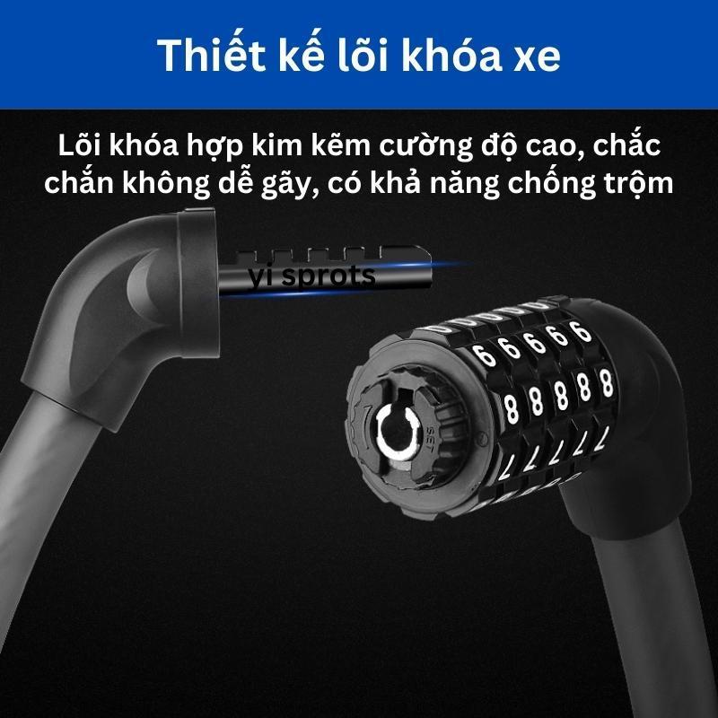 Khoá dây 5 số cao cấp cho xe đạp, khóa xe đạp mã 5 số loại tốt chống trộm, chống cắt, an toàn