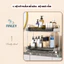 Kệ úp ly cốc, bình sữa - Kệ mỹ phẩm 2 tầng inox FINLEY Shiny trong suốt có khay hứng nước, khay úp ly cốc, khay trà