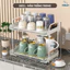 Kệ úp ly cốc, bình sữa - Kệ mỹ phẩm 2 tầng inox FINLEY Shiny trong suốt có khay hứng nước, khay úp ly cốc, khay trà