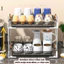 Kệ úp ly cốc, bình sữa - Kệ mỹ phẩm 2 tầng inox FINLEY Shiny trong suốt có khay hứng nước, khay úp ly cốc, khay trà